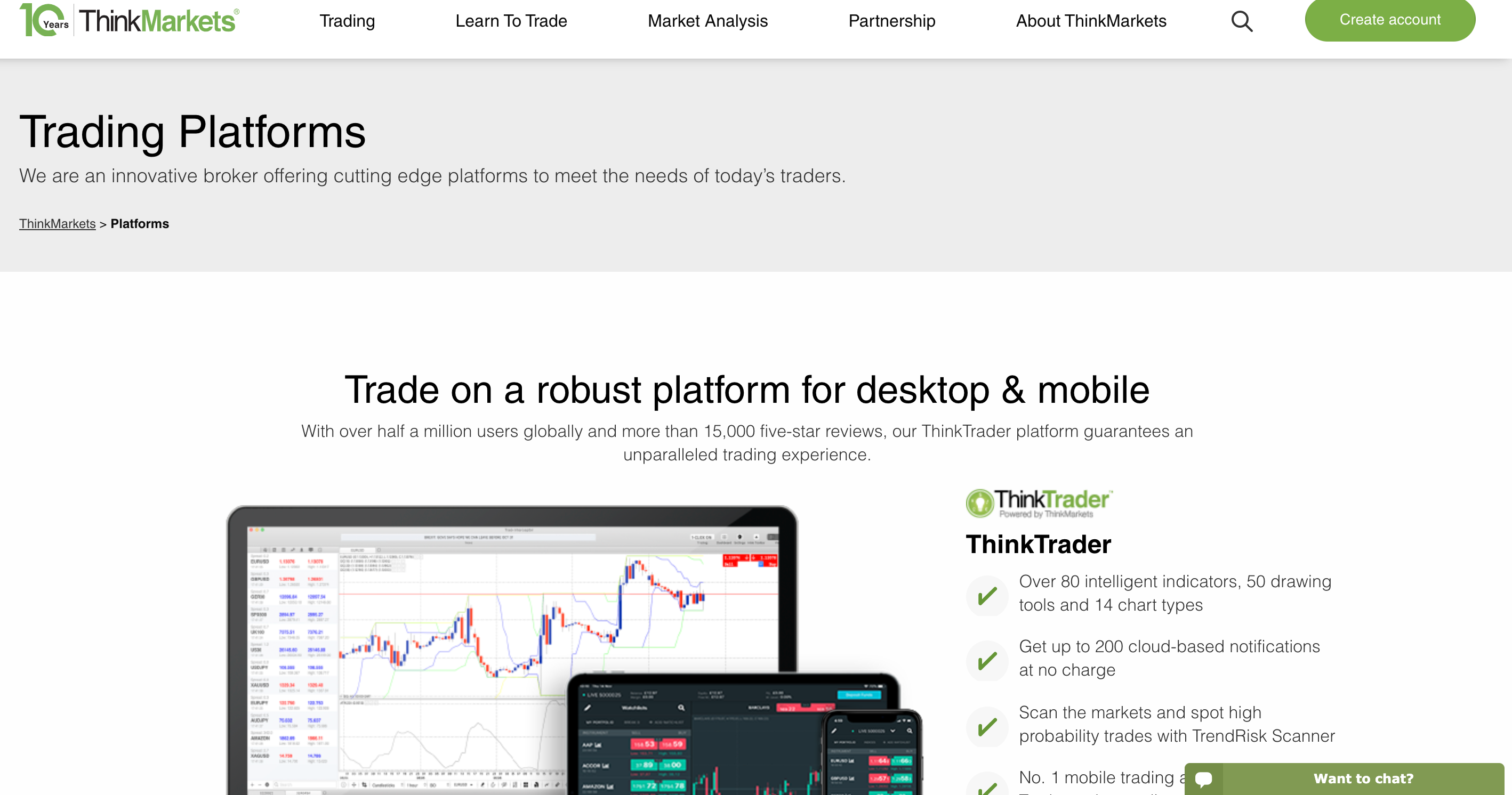 ThinkMarkets trading platforms