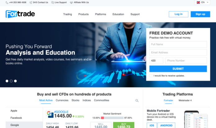 Fortrade Homepage