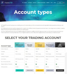 tradeltd account types