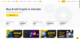 Binance homepage