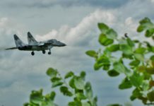 Russian plane flying over Ukraine