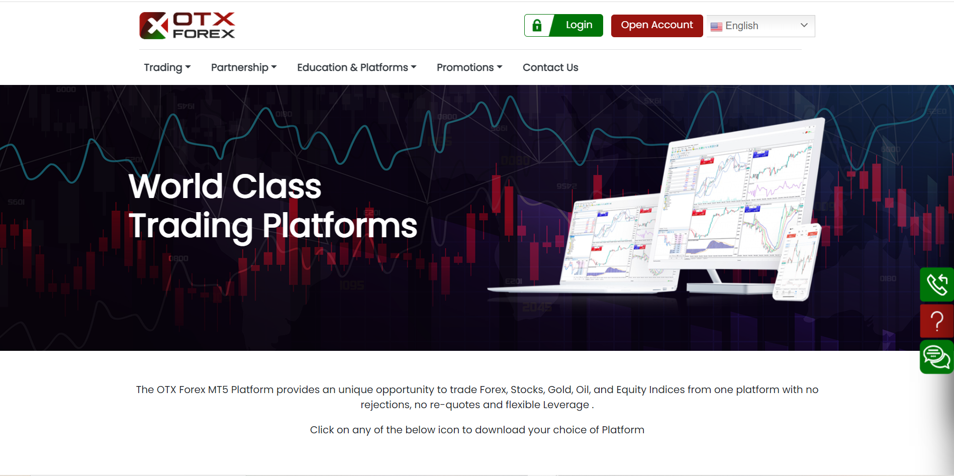 OTX Forex trading platform