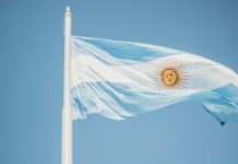 Argentinian Flag in the wind