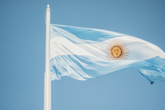 Argentinian Flag in the wind