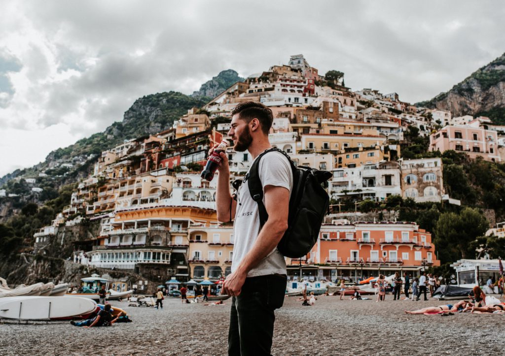 Guy Backpacking in Italy, Americans traveling in Europe