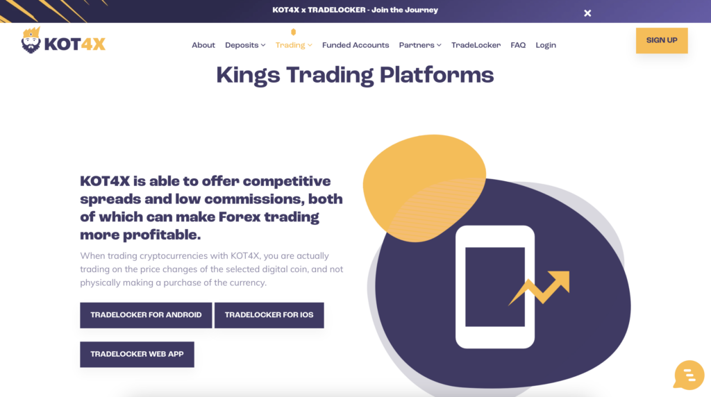 KOT4X review – trading platforms