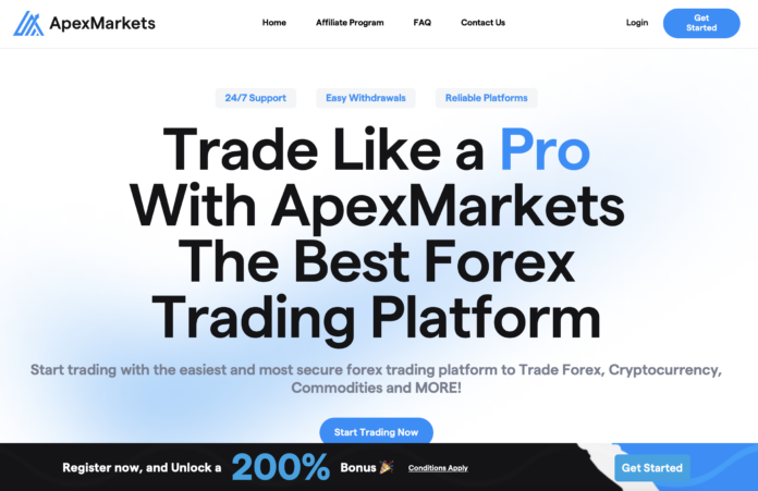 Apex Markets Review – homepage