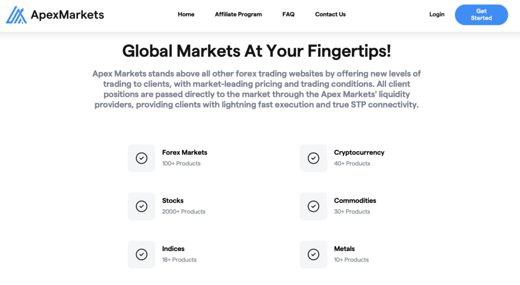 Apex Markets Review – trading instruments