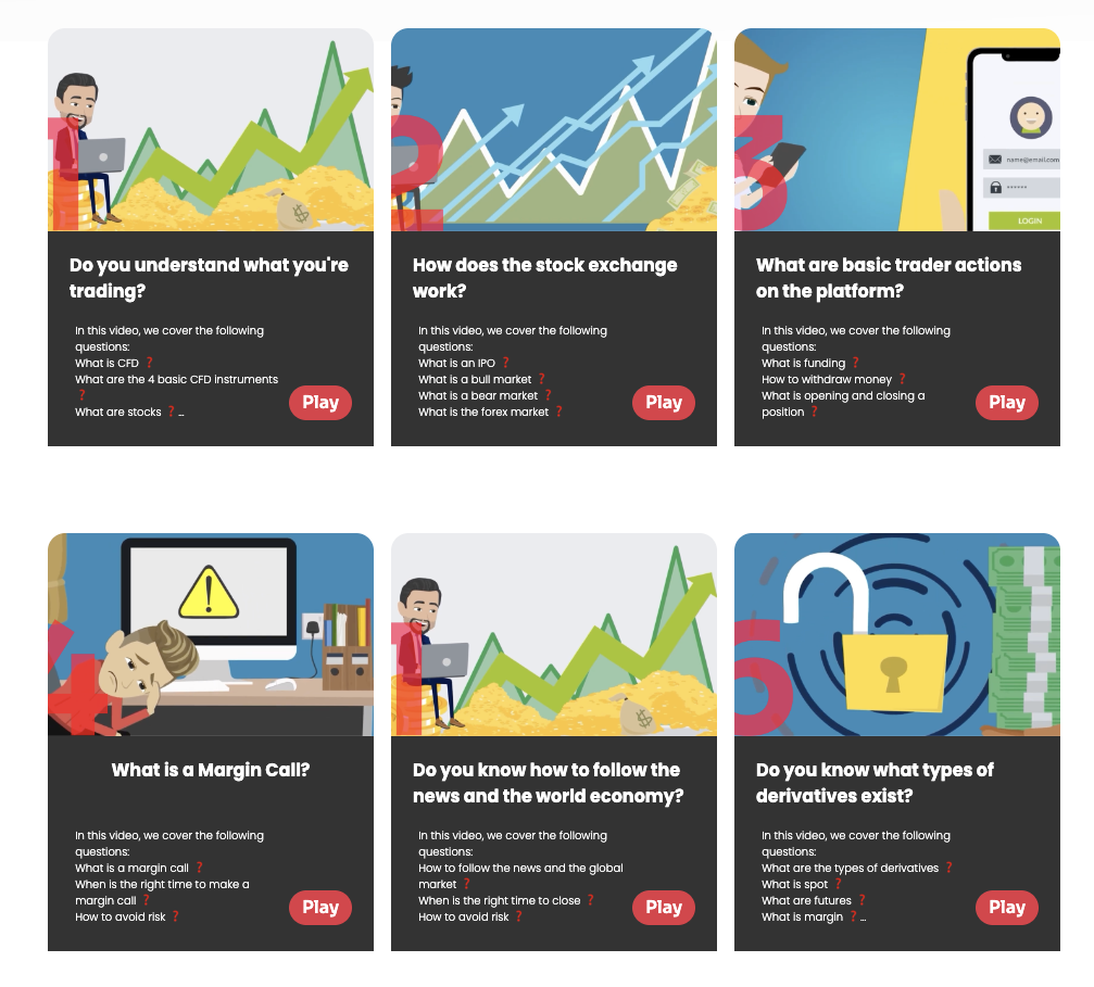 Investago review:screenshot from the website