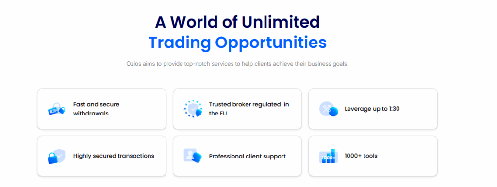 Ozios: ¿Qué ofrece el bróker?
 