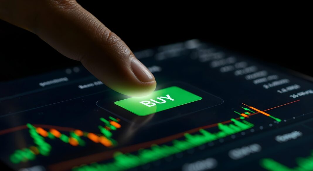 The buy button on the investment platform