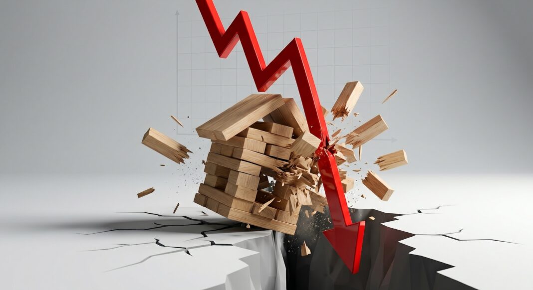 The real estate market crash illustrative picture.