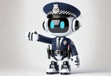 China envía policías robóticos a los cruces, por ahora sin autoridad para arrestar Robotic police officer. Source: Adobe Stock (AI Generated)